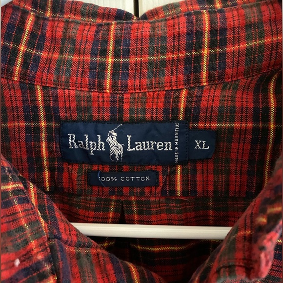 Multi color plaid polo by Ralph Lauren MENS XL - Picture 3 of 3